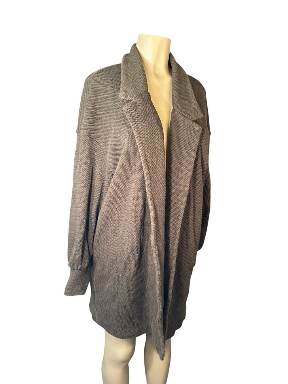 Women M Madewell AI512 Piqué Relaxed Cardigan Coat Jacket Oversized Green